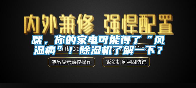 嘿，你的家電可能得了“風濕病”！除濕機了解一下？